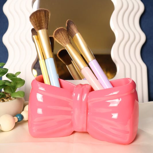 Bow Makeup Brush Holder – Stylish & Functional Storage