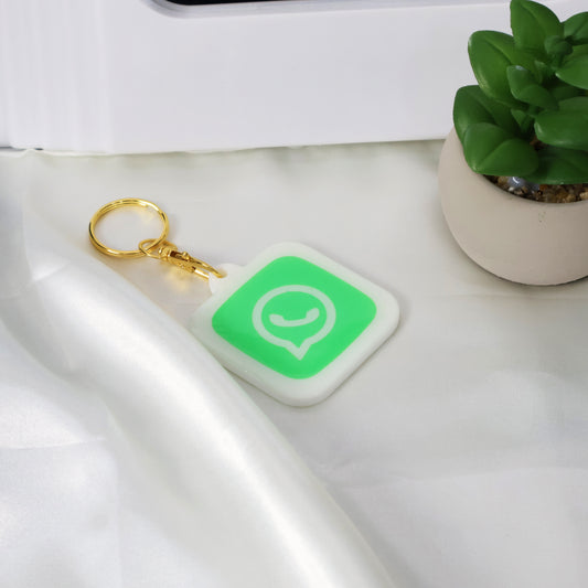 NFC Keychain with Whatsapp Logo – Share Your Socials Instantly